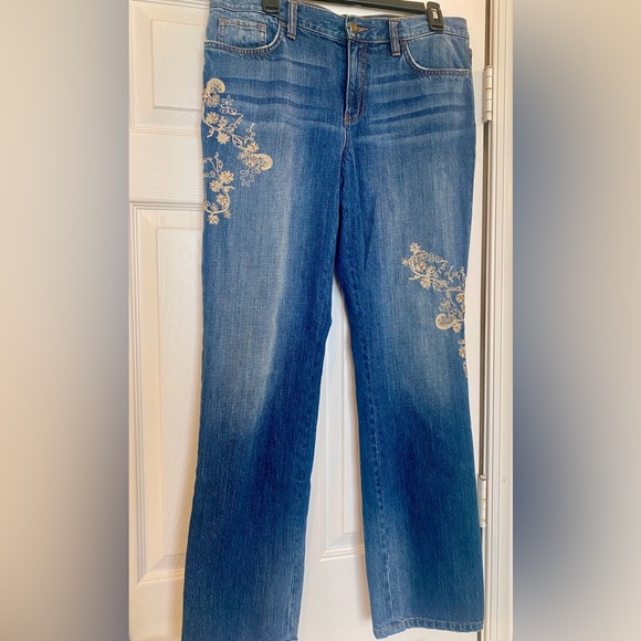 Lauren Jeans Co. Premium Floral Embroidered Jeans SZ 10 - Picture 1 of 8